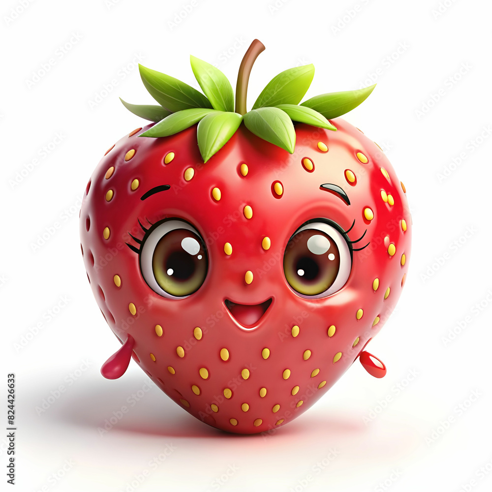 Obraz premium Cute Funny Strawberry