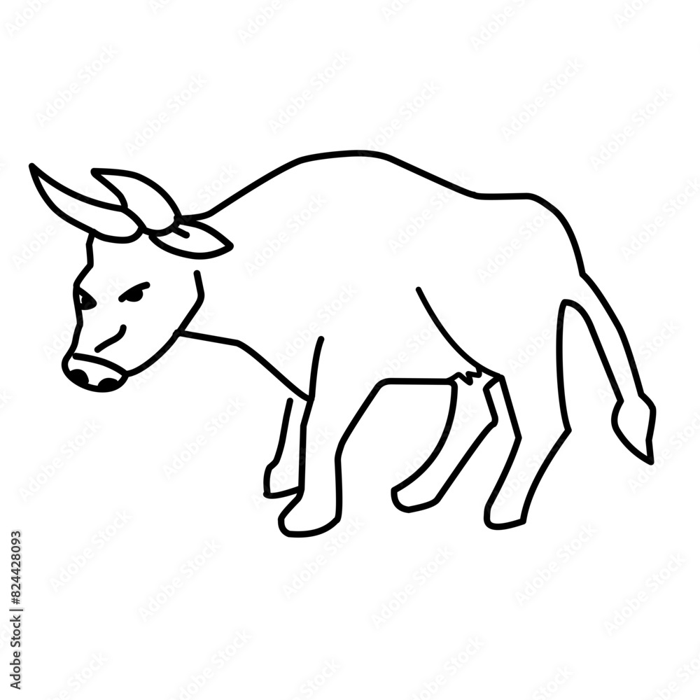 Fototapeta premium cow line icon