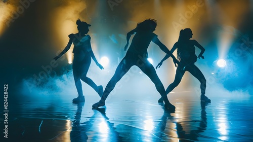 Nightclub Groove: Silhouettes of Dancing People