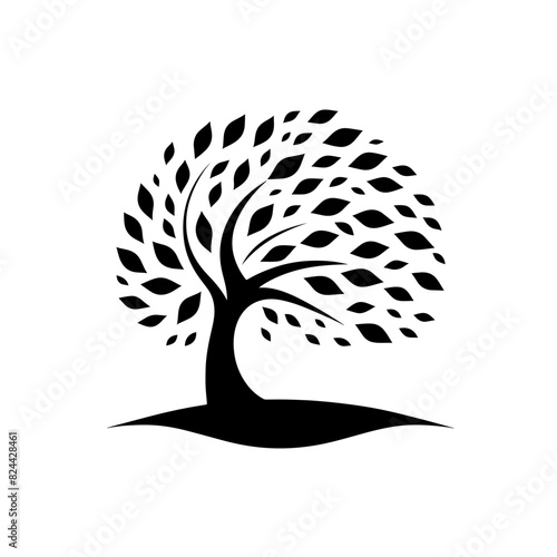 silhouette logo icon tree vector SVG