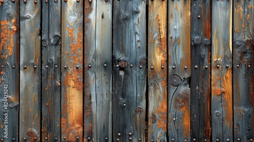 Weathered Grey Wooden Fence with Natural Grain Texture
