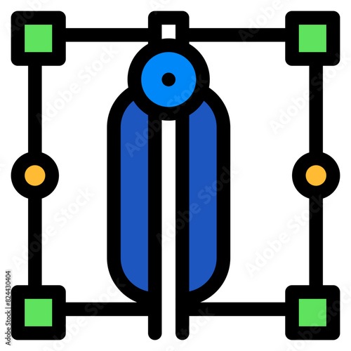Vector Icon for design, artwork, divider, compass drawing, drafting