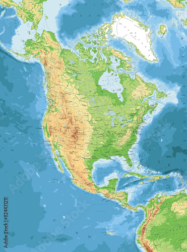 Konstfotografi North America terrain map