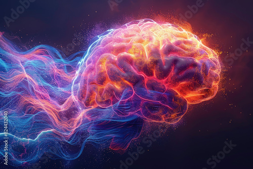 Human brain background for graphics use. Created with Ai photo