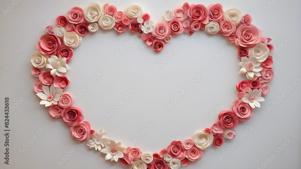 Crafting Inspiration - Gorgeous Heart-Shaped Flower Background -