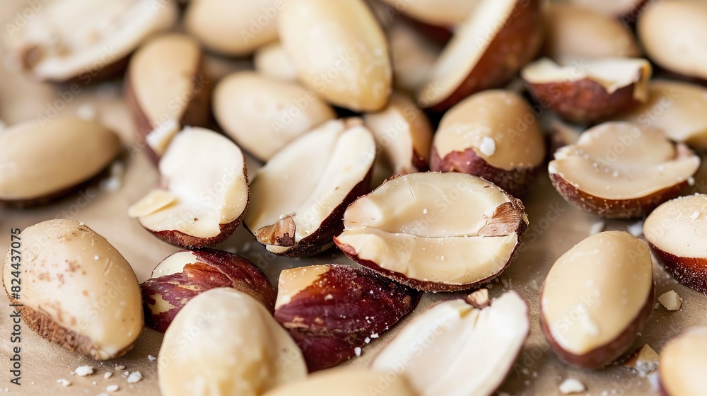 Wooden bowl of tasty Brazil nuts. Generative Ai Wooden bowl of tasty Brazil nuts. Generative Ai