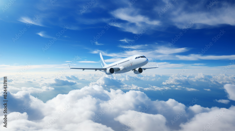 Fototapeta premium airplane in the sky on background