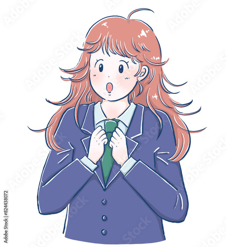 驚く女子高生