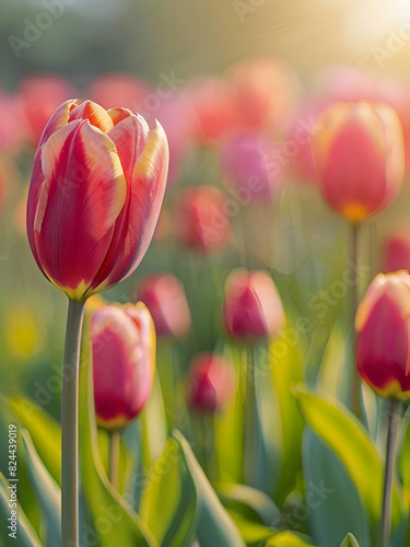 red and yellow tulips tulips in the garden  tulip flowers