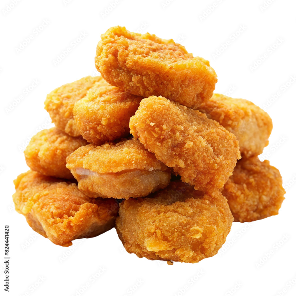 Fried chicken nuggets on transparent background Fried chicken nuggets on transparent background