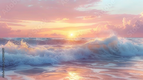 Orange Sunset Painting the Ocean Sky in Dramatic Evening Beauty © DARIKA