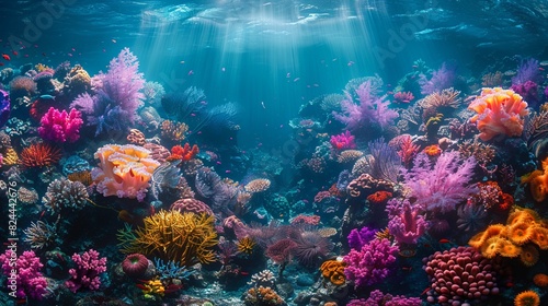 underwater coral reef, diverse marine life, colorful , high resolution © SteadFast