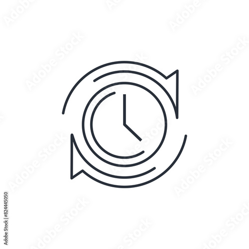 Time and motion arrows.Vector linear icon isolated on white background.
