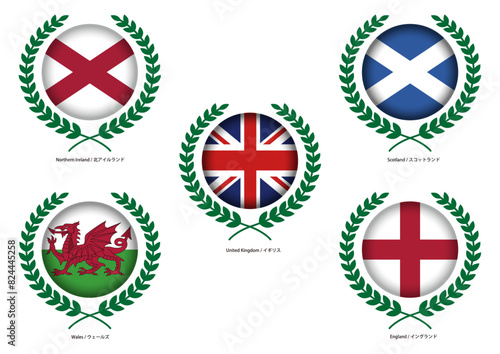 イギリスの国旗のイメージ素材セット