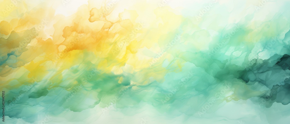 Pastel mint and yellow watercolor splash background, merging smoothly, Pastel mint and yellow watercolor splash background, merging smoothly,
