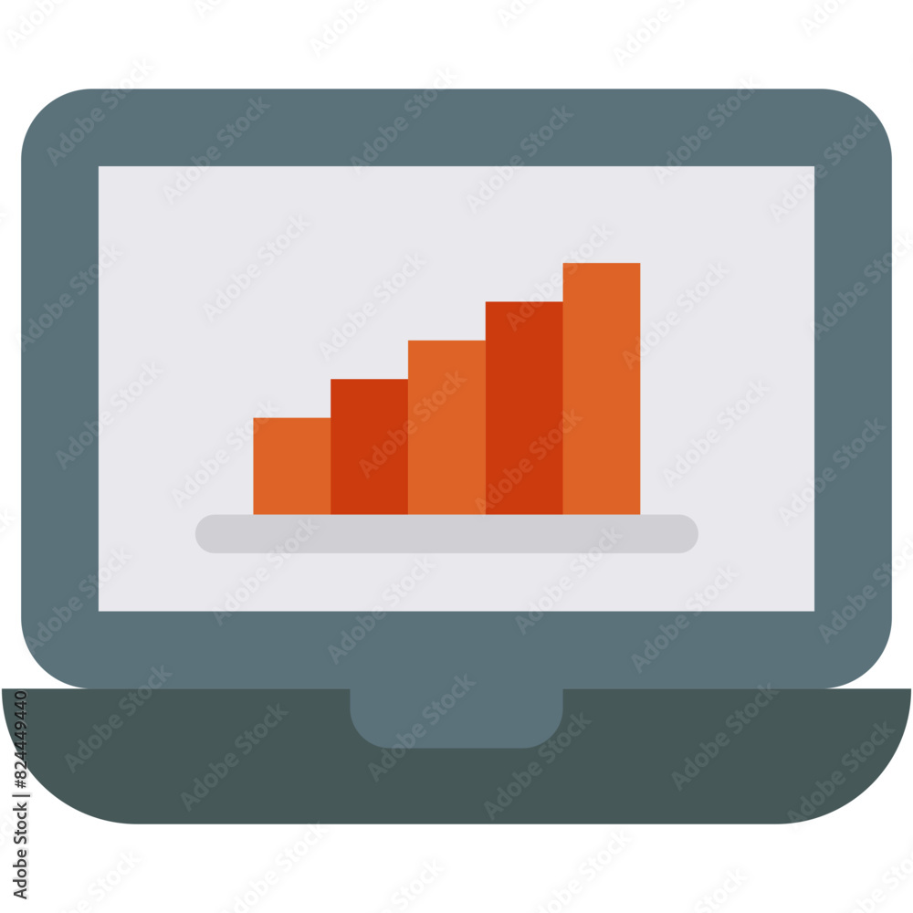 Vector Icon Analysis, analytics, laptop, graph, data analytics Vector Icon Analysis, analytics, laptop, graph, data analytics