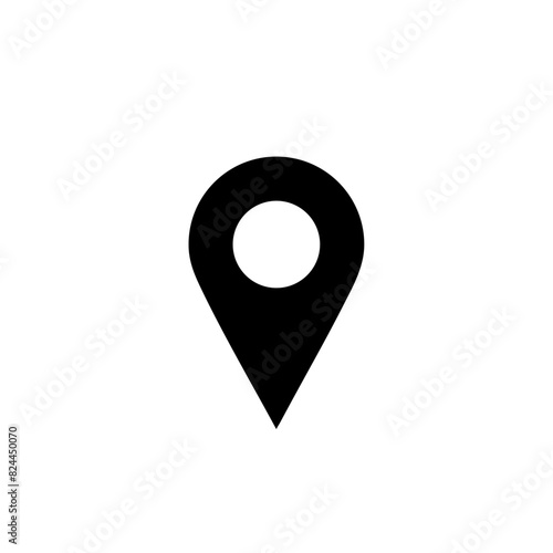Location icon. Simple design. Black color. Vector illustration.