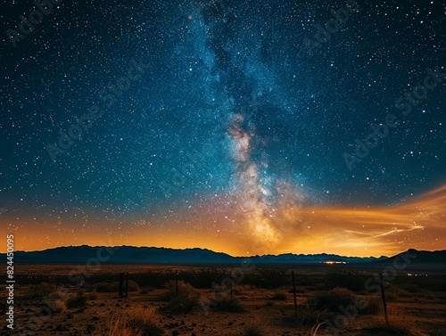 desert stars at night, clear skies, vast openness , vibrant color photo