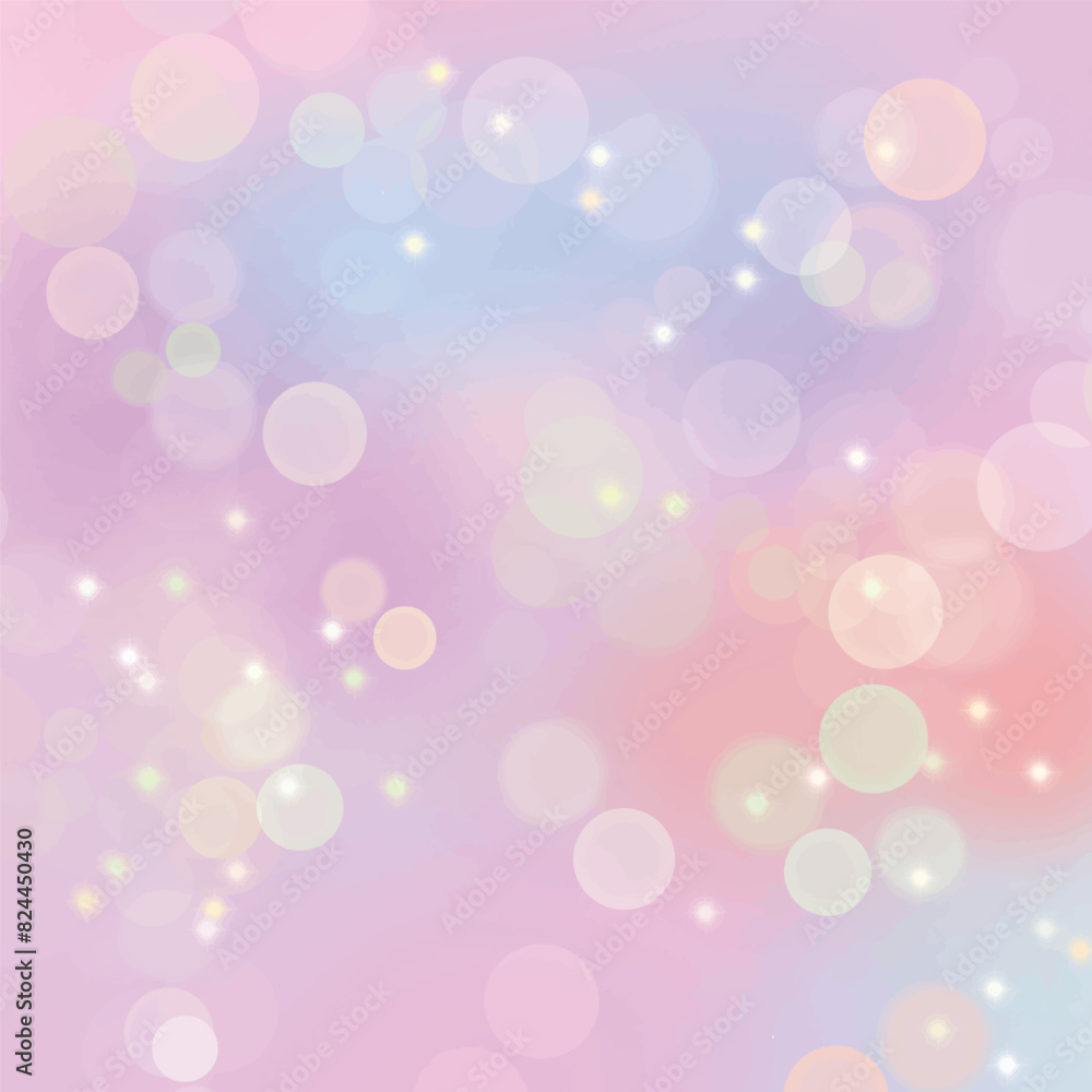 Abstract dreamy pink rainbow stars sparkling background
