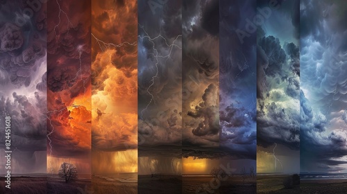 Stages of storm cloud formation photo