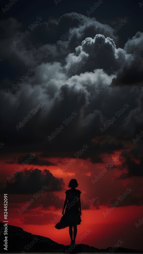 silhouette of a person of the sky silhouette of a person of the sky