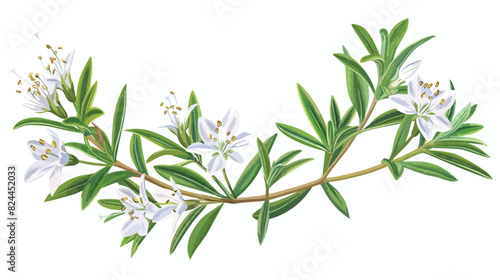 Labrador tea or wild rosemary flowers isolated
