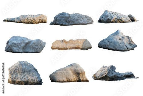 set of rocks.Isolated on White background