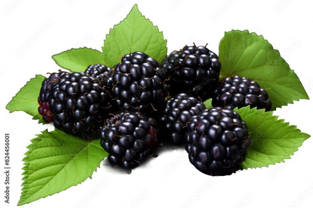 Dancing Blackberries: A Symphony of Nature on a White or Clear Surface PNG Transparent Background. Dancing Blackberries: A Symphony of Nature on a White or Clear Surface PNG Transparent Background.