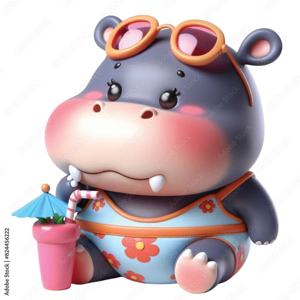 Hippo wearing a swimsuit Hippo wearing a swimsuit