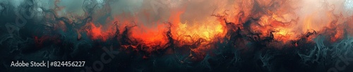 Intense Fiery Blaze - Dramatic Abstract Interpretation of Raging Wildfire