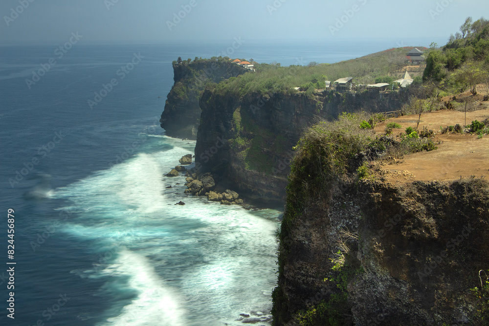 A scenic view of Uluwatu cliffs in the south of Bali island, Bukit Peninsula