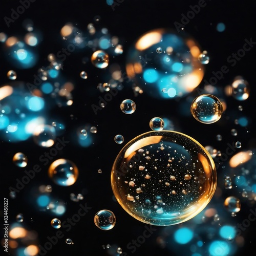 Wallpaper Mural water drops, splashes close-up, on a dark background Torontodigital.ca