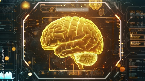  A detailed depiction of the occipital lobe, responsible for visual processing, with high-resolution imaging techniques used to highlight the complex structure against a dark, focused background.