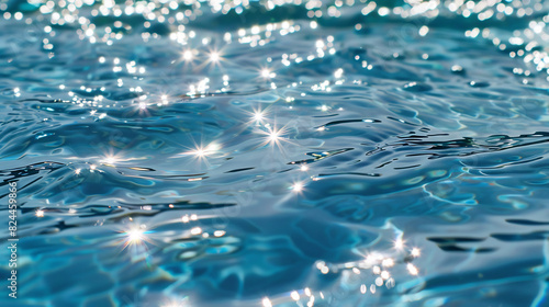 Sparkling water surface shimmering under sunlight  tranquil aquatic texture