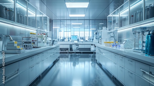 High-tech lab setup featuring automated instruments for scientific research experiments