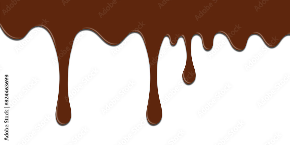 Dark brown chocolate drip and flow. Transparent background with PNG Dark brown chocolate drip and flow. Transparent background with PNG