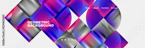 Circle triangle geometric web site page template. Vector Illustration For Wallpaper, Banner, Background, Card, Book Illustration, landing page