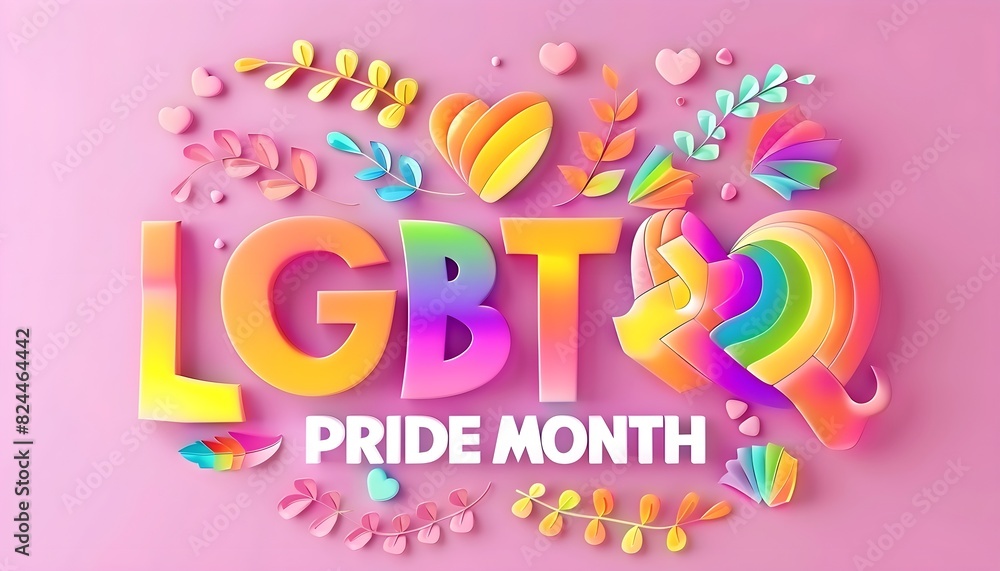 LGBTQ pride month text colorful
LGBTQ pride month text colorful
