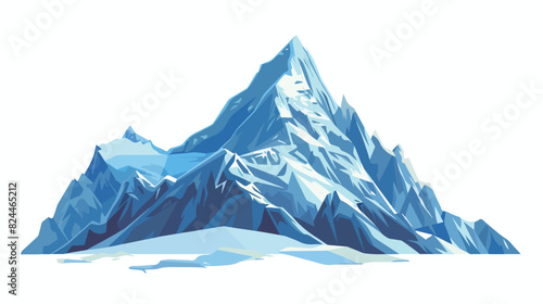 Mountain range covered by ice snow or glacier 
