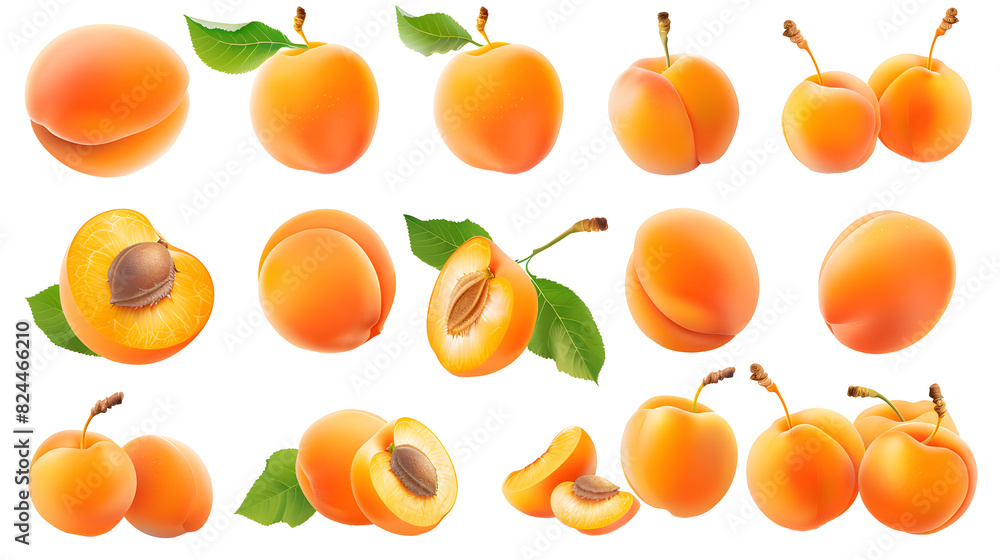Apricots, transparent picture Apricots, transparent picture