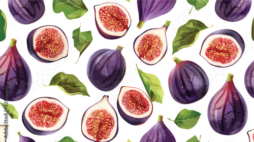 Natural seamless pattern with delicious fresh 