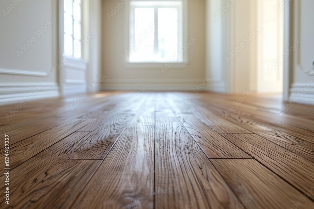 Empty bedroom interior background wooden floor created with Generative AI Empty bedroom interior background wooden floor created with Generative AI