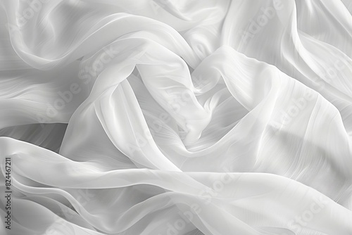 Flowing white fabric texture, perfect for backgrounds that require a soft and delicate feel