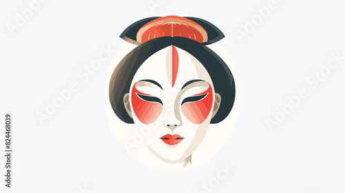Okame Japanese noh mask for Japan kabuki theater. 