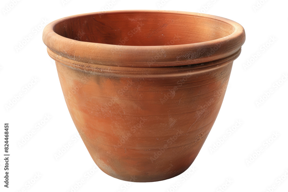 Empty terracotta pot isolated on white background Empty terracotta pot isolated on white background