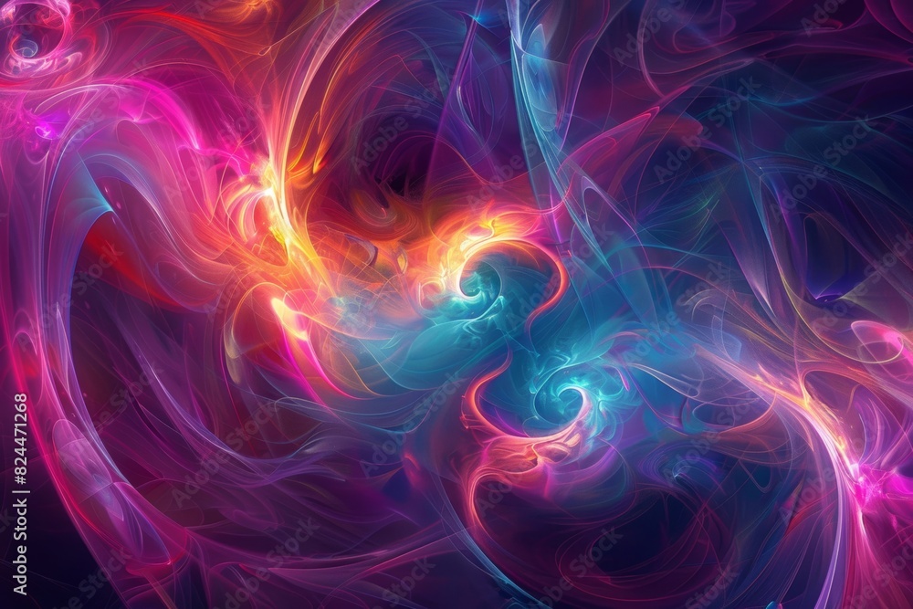 Abstract Digital Artwork Inspired by Plasma with Swirling Luminous Patterns and Vibrant Colors Abstract Digital Artwork Inspired by Plasma with Swirling Luminous Patterns and Vibrant Colors