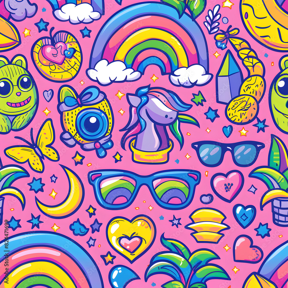 pattern with rainbow pattern with rainbow