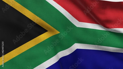 High detailed flag of South Africa. National South Africa flag. Africa. 3D Render. photo