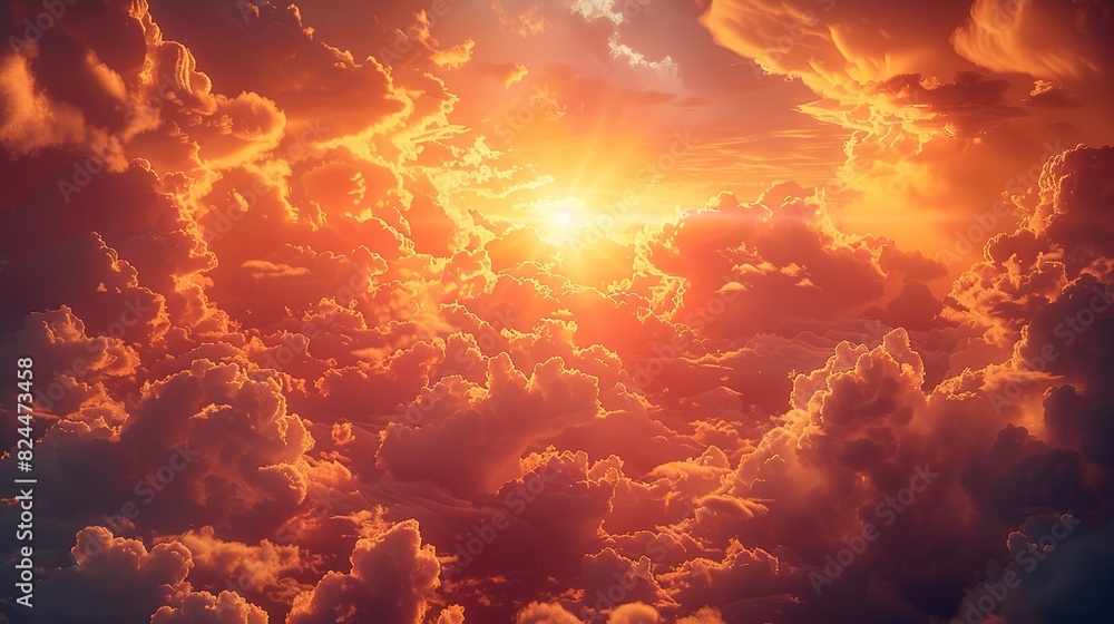 An illustration of a sun breaking through dark clouds, symbolizing hope and renewal. photo An illustration of a sun breaking through dark clouds, symbolizing hope and renewal. photo
