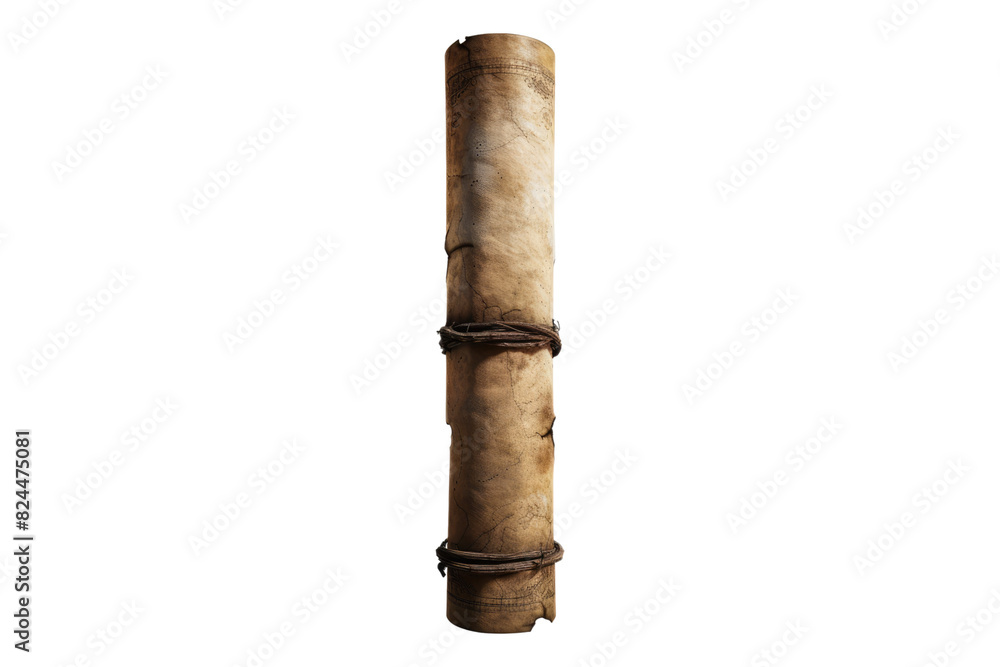Old mediaeval paper sheet parchment scrol isolated on white background Old mediaeval paper sheet parchment scrol isolated on white background